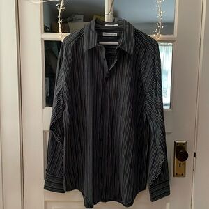 Men’s Large Geoffrey Beene Quality 100% Cotton Textured Weave Long Sleeve Shirt
